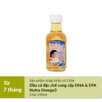 Dầu cá ăn dặm Nutra Omega 3 (HiPP) nhập khẩu Chi Lê 240ml - Bổ sung DHA & EPA cho trẻ từ 7 tháng tuổi