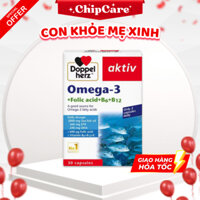 Dầu cá Doppelherz Omega 3 + Folic acid + B6 + B12 (Hộp 30 viên) chính hãng