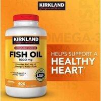 Dầu cá Fish Oil 1000mg 400 viên Kirkland Mỹ