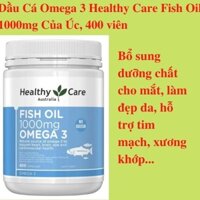 Dầu cá Fish Oil 1000mg Omega 3 400 viên Healthy Care Fish Oil Omega 3 1000mg - Xuất xứ Úc