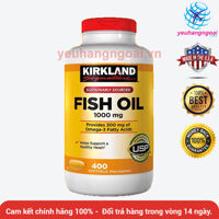 Dầu cá Fish oil 1000mg Kirkland Signature 400 viên của Mỹ