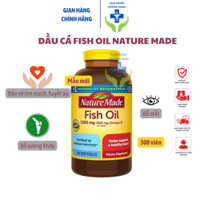 Dầu cá Fish Oil Nature Made 1200mg Omega 3-  720mg Chính Hãng Mỹ Mẫu Mới 290 Viên
