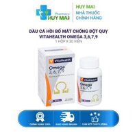 Dầu Cá Hồi Bổ Mắt VitaHealth Omega 3,6,7,9 Chống Đột Quỵ Hộp 30 Viên