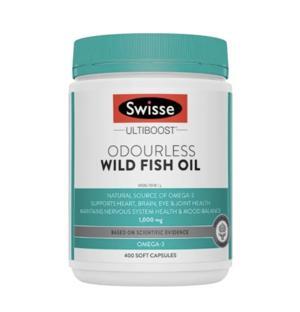 Dầu cá không mùi Swisse Ultiboost Odourless Wild Fish Oil 1000mg 400 viên