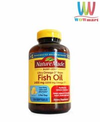 Dầu cá Nature Made Fish Oil 1400mg 1000mg Omega-3 130 viên (Burp-Less)