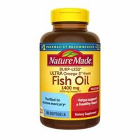Dầu cá Nature Made Fish Oil 1400mg 1000mg Omega-3 BURP – LESS