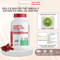 Dầu cá nhuyễn thể Bronson Antarctic Krill Oil 2000 mg Omega-3 EPA/DHA giảm nguy cơ đột quỵ và nhồi máu cơ tim