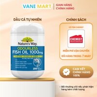 Dầu Cá Odourless Fish Oil Không Mùi 1000mg Nature's Way của Úc Tăng Cường Thị Lực, Phát Triển Trí Não 200 Viên
