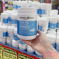 Dầu cá Omega 3 Healthy Care Fish oil 1000mg của Úc, 400 viên hỗ trợ sáng mắt, trí nhớ, xương khớp