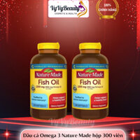 Dầu cá Omega 3 Nature Made Fish Oil 1200mg hộp 300 viên - Viên uống tảo 2200v Nhật Bản