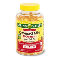 ￼Dầu cá Omega 3 Spring Valley Fish Oil 1000mg nhập khẩu Mỹ phân phối chính hãng 180viên, hỗ trợ đẹp da, tốt cho trí não