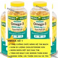 Dầu Cá - Spring Valley Omega3 2000mg Fish Oil 180 viên.