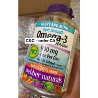 Dầu cá WEBBER NATURALS TRIPLE STRENGTH OMEGA 3 900MG  - Canada