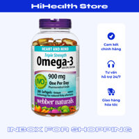 Dầu cá Webber Omega 3 Triple Strength 900mg EPA/DHA 120/200 viên hỗ trợ sức khỏe , tốt cho tim mạch
