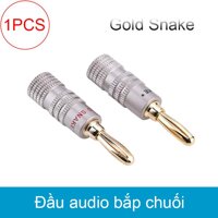 Đầu cắm jack âm thanh trên loa/Amplifier bắp chuối mềm 4.0mm OD-5.0mm chốt hãm Gold Snake (màu xám 1 chiếc) [bonus]