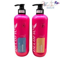 Dầu cặp gội xả nuôi dưỡng tóc mềm mượt Delofil Argan Oil Protein 500mlx2 [ New ]