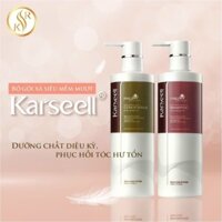 Dầu Cặp Gội Xả Siêu Mềm Mượt, Phục Hồi Hư Tổn Hương Nước Hoa Karseell Maca 500ml-800ml