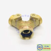 Đầu CHIA VÒI NƯỚC 2 CỔNG có van khóa bằng đồng thau – van nước máy giặt -KC2ducdong