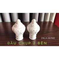 Đầu Chụp Thanh Treo Rèm Bền - Đẹp - Rẻ - Chịu Lực Tốt 1 cặp-DIGA HOME - Nâu Gỗ