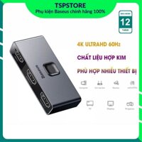 Đầu chuyển chia cổng HDMI 2 chiều Baseus Matrix HDMI Splitter (2in1 or 1in2) cho Máy tính TV Máy chiếu...