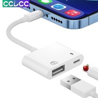 Đầu Chuyển Đổi OTG USB 3 Cổng Lightning Tương Thích Với iPhone 14 13 12 11 iPad air Hỗ Trợ Thẻ Nhớ / USB / USB / Chuột / Bàn Phím