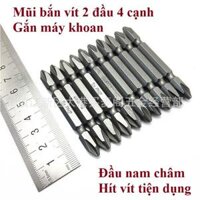 Đầu Chuyển Máy Khoan Thành Máy Cắt, Máy Cưa, Máy Mài TRỤC 6mm hoặc 10mm và các loại phụ kiện - 2 cái Mũi vít 2 đầu