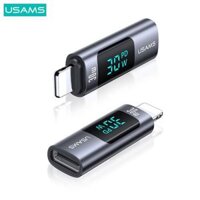 Đầu chuyển Type-C To Lightning USAMS SJ681 AU18 30W (Aluminum Alloy Digital Display Adapter)