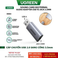 Đầu chuyển USB 2.0 sang cổng 3.5mm Ugreen 80864 cao cáp