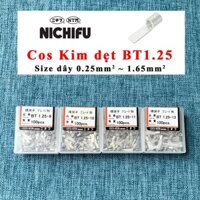 Đầu cos BT1.25 Nichifu Nhật Bản - Đầu cốt dạng lưỡi dẹt loại trần -Cho dây 0.25 tới 1.65mm2 BT1.25-9 BT1.25-10 BT1.25-13
