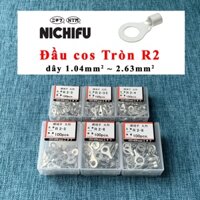 Đầu cos tròn R2 Nichifu Nhật Bản - Đầu cốt Nichifu tròn loại trần -Cho dây 1.04~2.63mm2-R2-3 R2-3.5 R2-4 R2-5 R2-6 R2-8