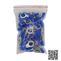 Đầu cốt tròn RV2-10 bọc nhựa cách điện, đầu cose chất liệu đồng vàng mạ trắng dây 1.5-2.5m vít M10