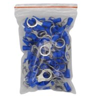 Đầu cốt tròn RV2-12 bọc nhựa cách điện, đầu cose đồng vàng mạ trắng cho dây điện 1.5-2.5m vít M12