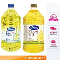 Dầu đậu nành nguyên chất - Gạo lứt Simply 2L