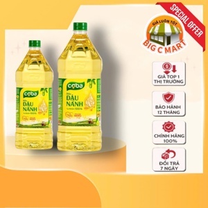 Dầu đậu nành tự nhiên Coba chai 2 lít