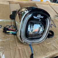 Đầu đèn led xe điện M9 48V - 60V | 2 mắt led siêu sáng + viền trang trí nháy 7 màu