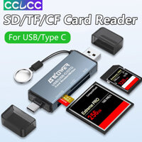 Đầu đọc thẻ CCLCC SD / TF / CF cho USB / Type C, Bộ chuyển đổi OTG đa chức năng 3 TRONG 1 cho HUAWEI Nova 12 Pro / 11 / 9 / 7 / Xiaomi Note 13 Pro / Tệp thẻ nhớ máy tính xách tay Bộ chuyển đổi tốc độ cao