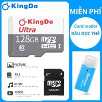 【Đầu đọc thẻ miễn phí】Kingdo 128GB Thẻ nhớ MicroSD Class 10 Tốc độ cao (màu xám)