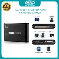 Đầu đọc thẻ nhớ đa năng SSK SCRM025 Card Reader III - Hỗ trợ CF/ M2/ MicroSD/ XD/ SD/ MMC/ MSc