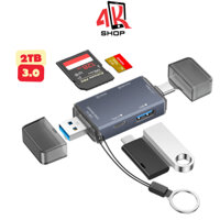 Đầu đọc thẻ nhớ đa năng tốc độ 3.0 đầu lọc thẻ nhớ SD và micro SD type-c hỗ trợ dung lượng thẻ nhớ cao đên 2TB