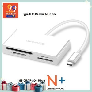 Đầu đọc thẻ nhớ đa năng USB type-C Ugreen 40444