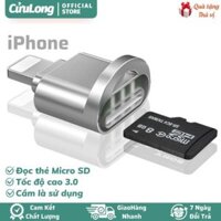 Đầu Đọc Thẻ Nhớ iPhone Lightning TF Micro SD máy ảnh video file bộ nhớ di động tốc độ cao
