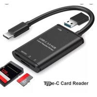 Đầu Đọc Thẻ Nhớ Micro SD/SD/USB 3 trong 1 cổng Type C Cho Máy Tính Xách Tay Điện Thoại Thông Minh