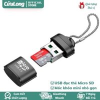 Đầu Đọc Thẻ Nhớ Mini USB đọc thẻ TF Micro SD điện thoại máy ảnh có dây đeo móc khóa