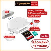 Đầu đọc thẻ nhớ SD TF dành cho điện thoại IPh, Android, PC, Mac, Laptop, đầu đọc thẻ nhớ đa năng 2in1, 3in1.