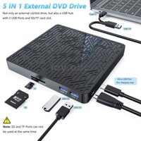 Đầu Đọc Thẻ Nhớ TechMate DVD 5 Trong 1 Với Cổng USB / Type-C