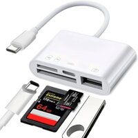 Đầu Đọc Thẻ Nhớ tf sd otg usb-c Cho iphone 15 pro max