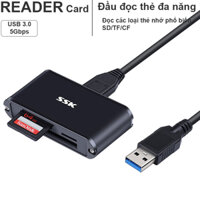 Đầu đọc thẻ nhớ USB 3.0 SD Micro SD TF CF SSK SCRM-630 -High-speed USB 3.0 multi-function memory card data reader