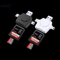 Đầu đọc thẻ SD JINHF 4 trong 1 TF có Lightning / Micro USB / Type-c / Cổng USB Đầu đọc thẻ nhớ Máy ảnh đường mòn cho IPhone IPad Android HOT