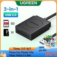 Đầu đọc thẻ SD UGREEN USB 3.0 Khe cắm kép Đầu đọc thẻ nhớ Flash TF SD Micro SD SDXC SDHC MMC RS-MMC Micro SDXC Micro SDHC UHS-I cho Mac Windows Linux Chrome Đọc 2 thẻ Simultane