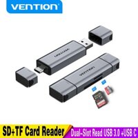 Đầu đọc thẻ SD Vention USB Type C sang Micro SD TF Card Adapter cho phụ kiện máy tính xách tay Điện thoại Bộ nhớ thông minh USB 3.0 Bộ chuyển đổi thẻ SD